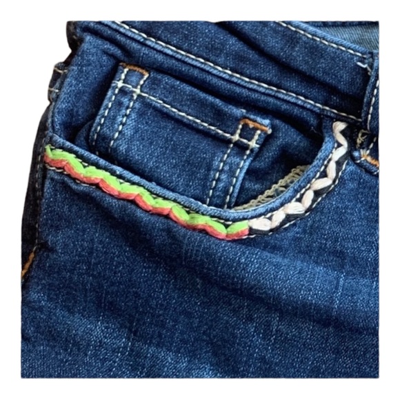 Tucker + Tate skinny leg jean shorts rainbow hem size 7 girls - Picture 2 of 4